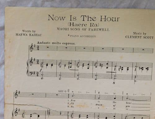 Haere Ra vintage 1940s sheet music Gracie Fields Maori song Now is the Hour